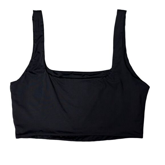 SHEIN Square Neck Buttery Soft Fabric Black Cropped Top - Picture 5 of 6